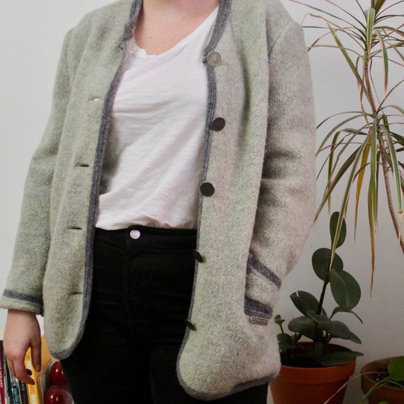 Vintage grey Wesenjack wool jacket, L or oversized - Picture 6 of 7